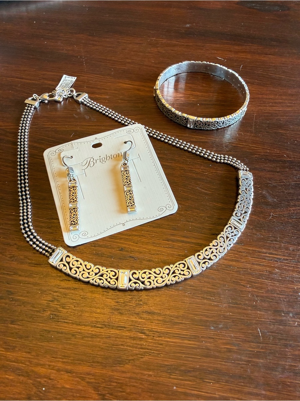 Brighton Silver-Tone Filigree Necklace, Bracelet & Earrings Set - Silver